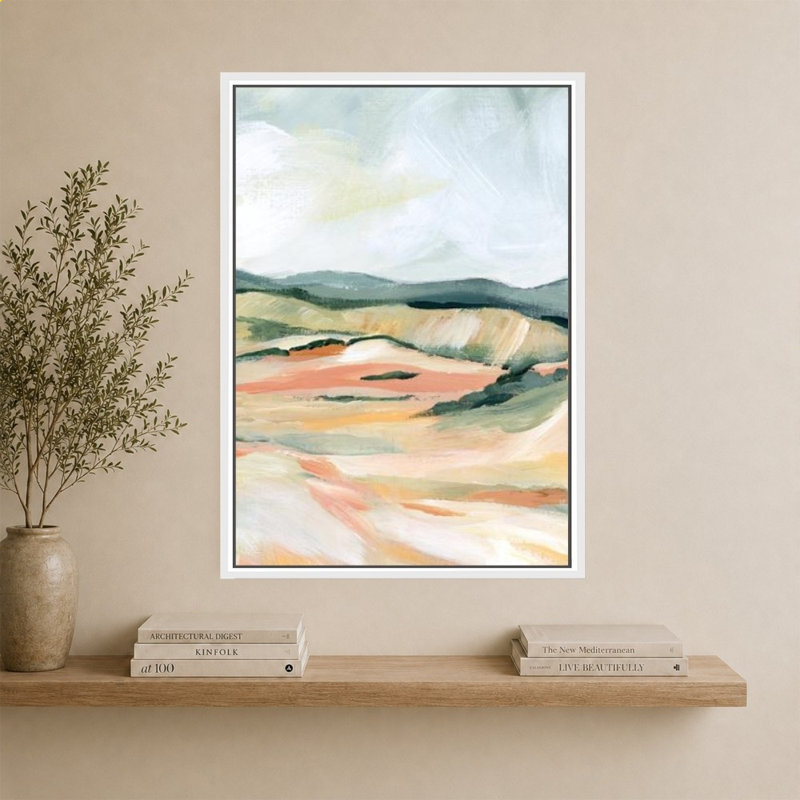 «Vermillion Landscape III» par Katrina Pete - impression sur toile, H 44 po x l 34 po, Blanc