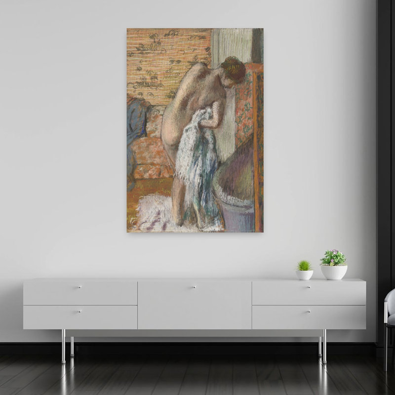 Après le Bain, vers 1886. Estampe d'art mural contemporaine abstraite impressionniste., H 60 po x l 40 po