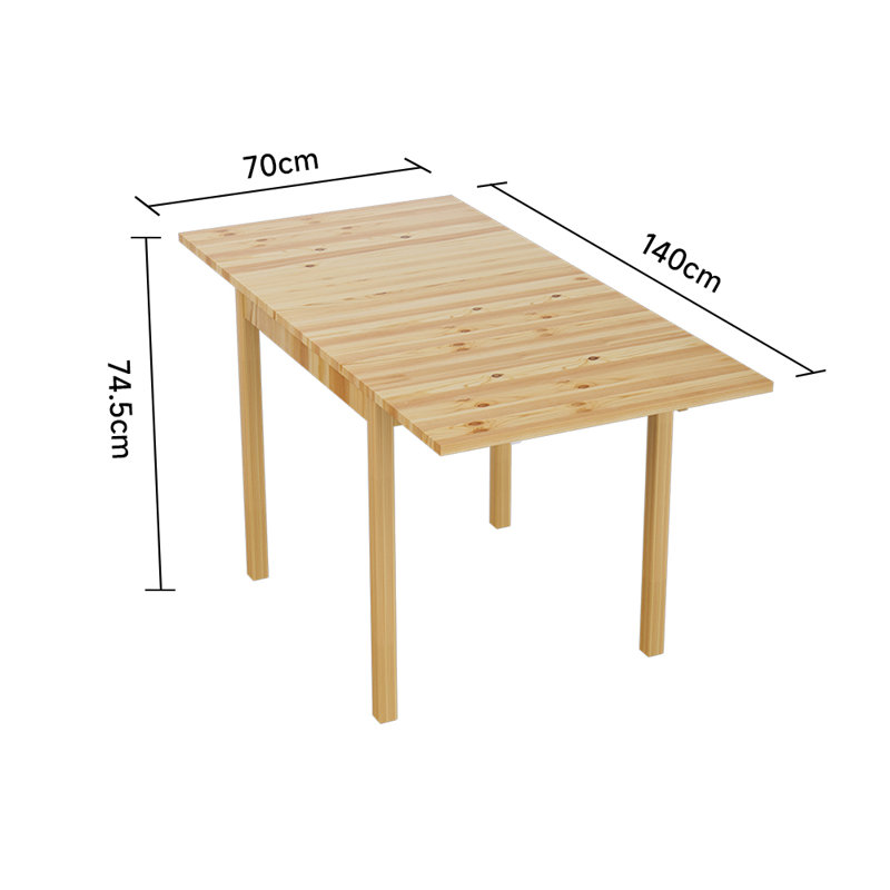 Expandable Rectangular Wooden Dining Table, Natural