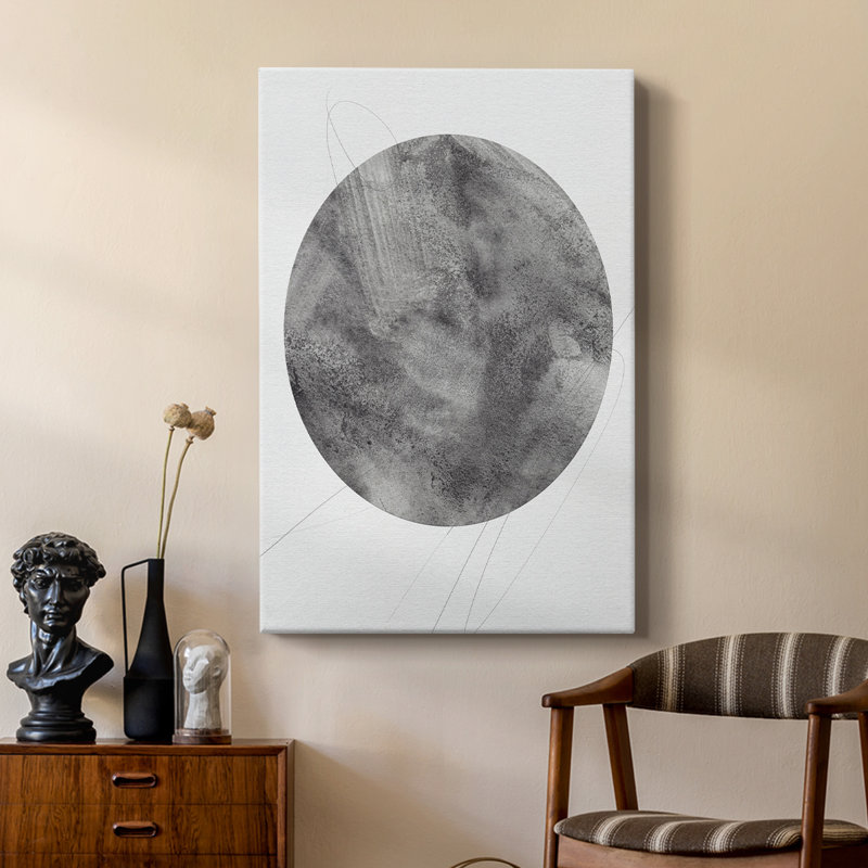 Graphite Moon II - galerie Cavas sur mesure, H 48 po x l 32 po