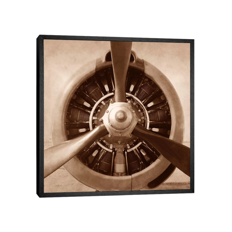 Aviation II - Print on Canvas, 66.04 cm H x 66.04 cm W, Black Floater Framed