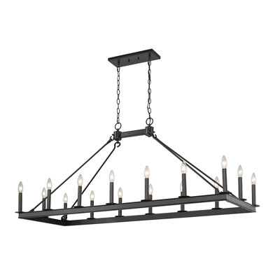 Luminaire suspendu rectangulaire à 16 lumières Engle