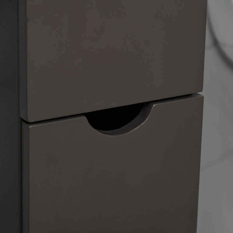 54" Tall Bathroom Storage Cabinet, Freestanding Linen Tower With 2-Tier Shelf And Drawers, Narrow Side Floor Organizer, Brown