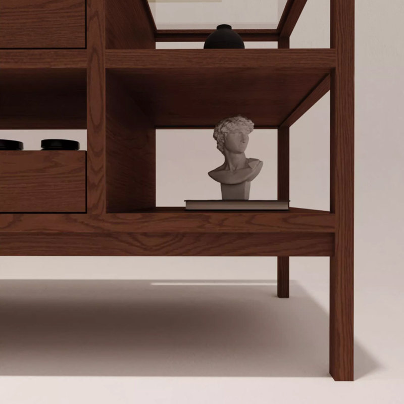 Brown Solid Wood Display Stand