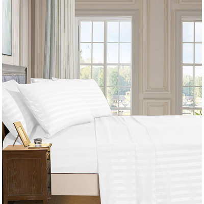 Microfiber Percale Striped Sheet Set
