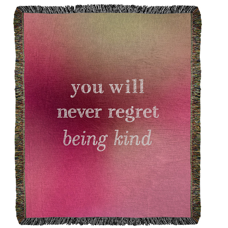 Hand Woven Throw Blanket, 52" L x 37" W, Pink Glow
