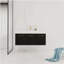 Coiffeuse de salle de bain murale avec lavabo, lavabo en résine à bords épais
