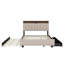 Lit plateforme tapissier double avec tête de lit, gigogne simple et 2 tiroirs-1081294781