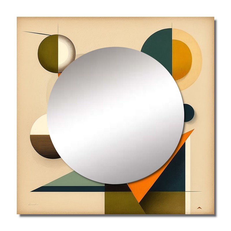 Miroir mural de salon Mid-Century Minimal, 36 po x 36 po