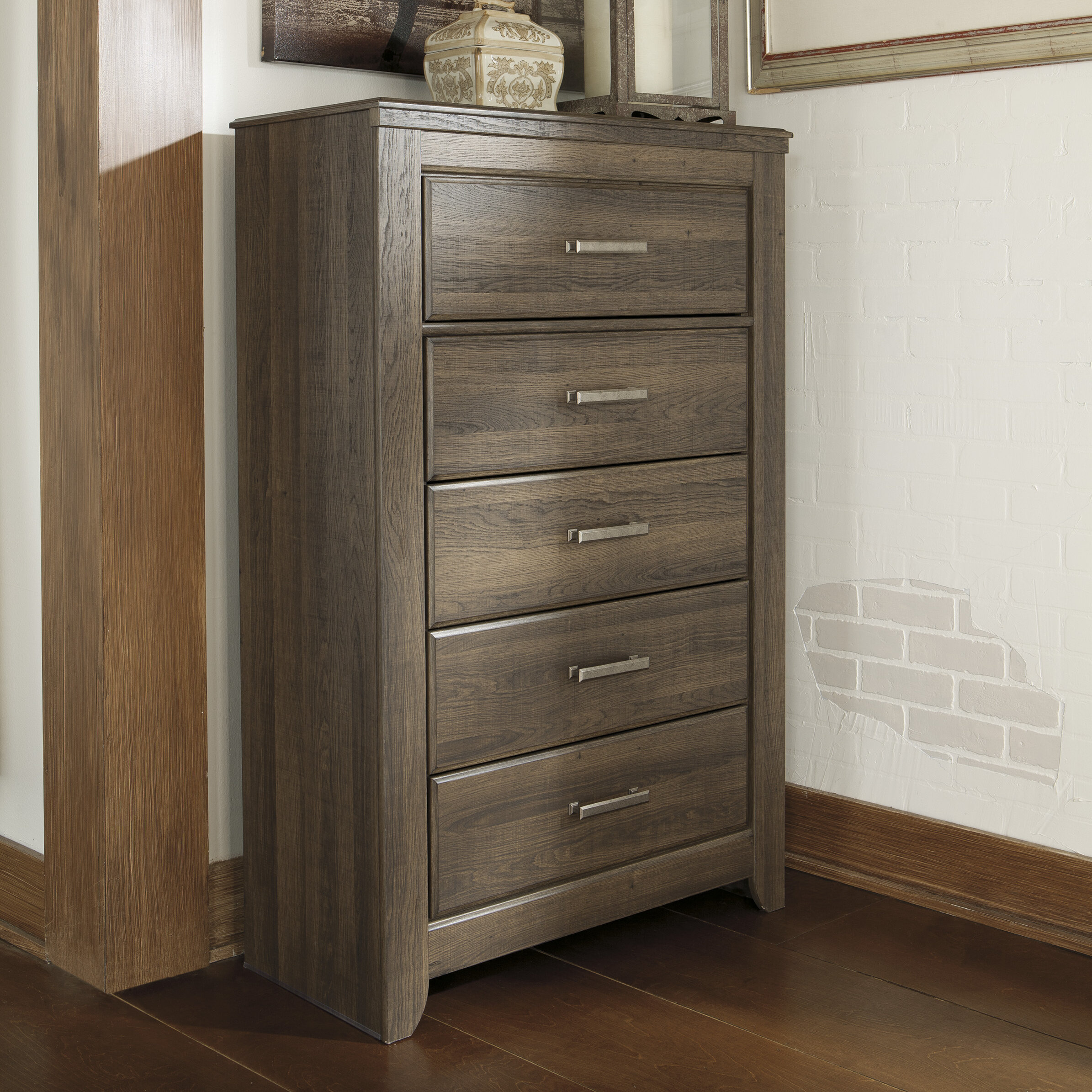 Peaceful Classics Tall Skinny Drawers for Small Spaces - Narrow Dresser  with 5 Drawer Storage Organizer - Amish Furniture Cabinet for Bathrooms