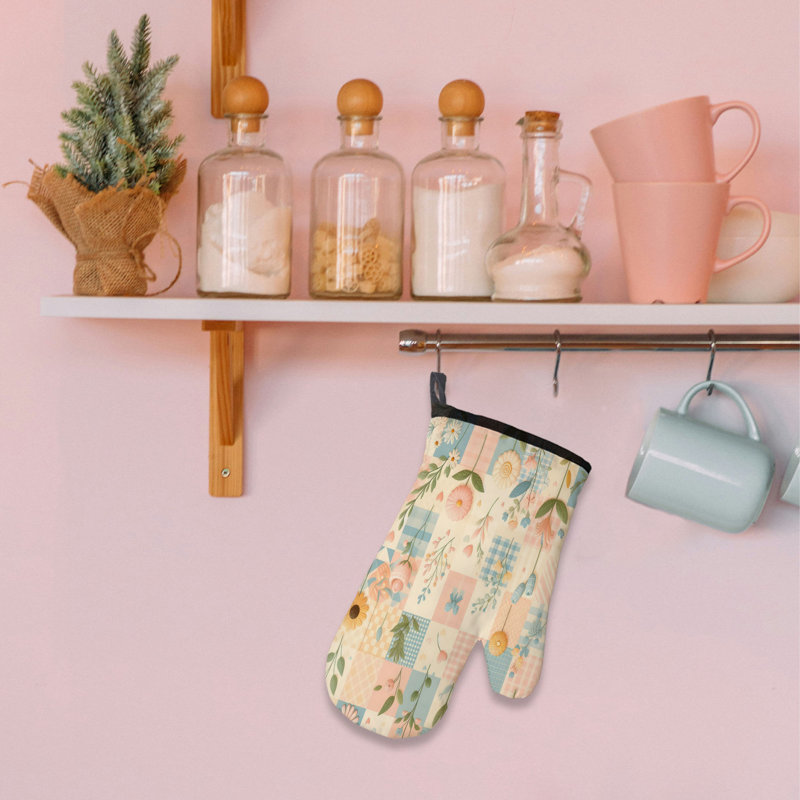 Gingham Mix Oven Mitt Cotton Twill