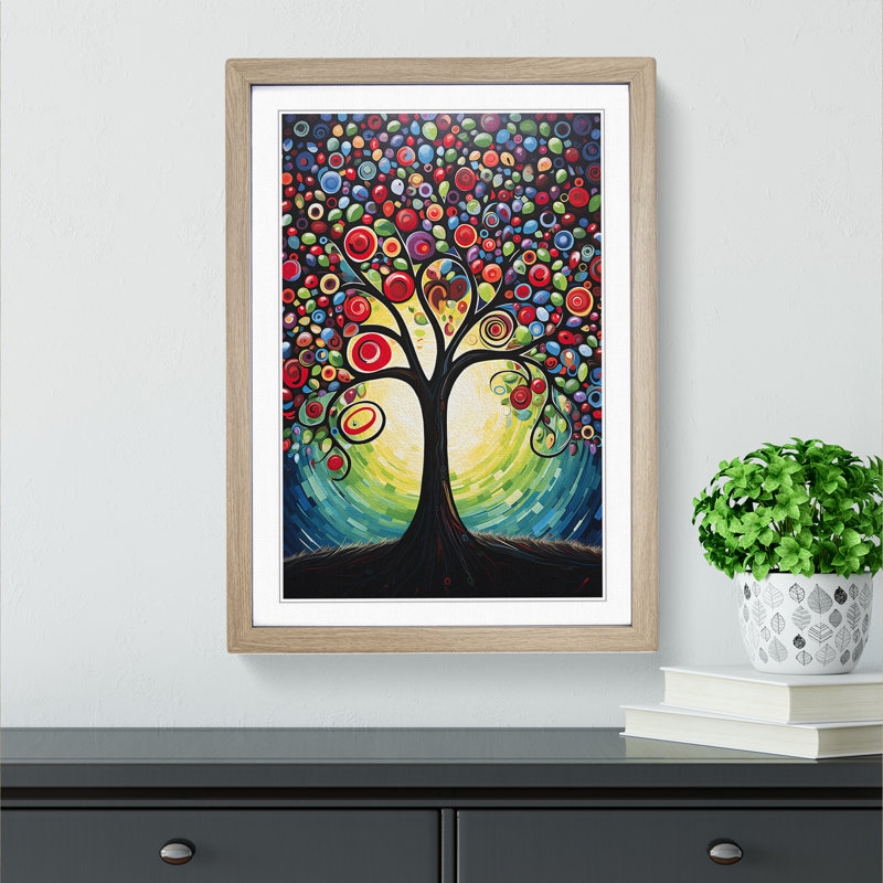 Single Picture Frame Print on Wood, Oak Framed, 34cm H x 25cm W