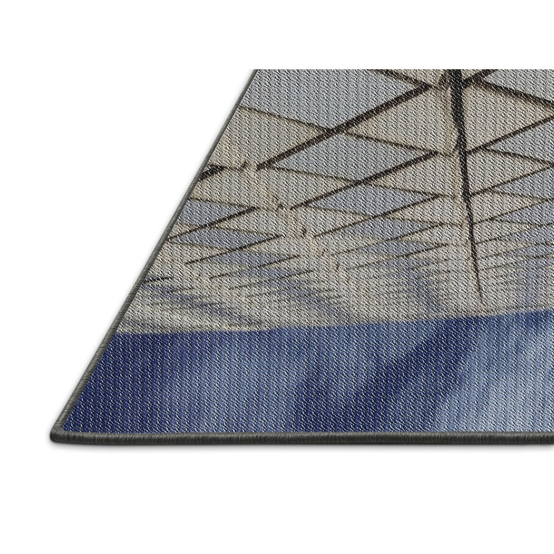 Tapis beige Geometric, Rectangle 7 pi x 10 pi