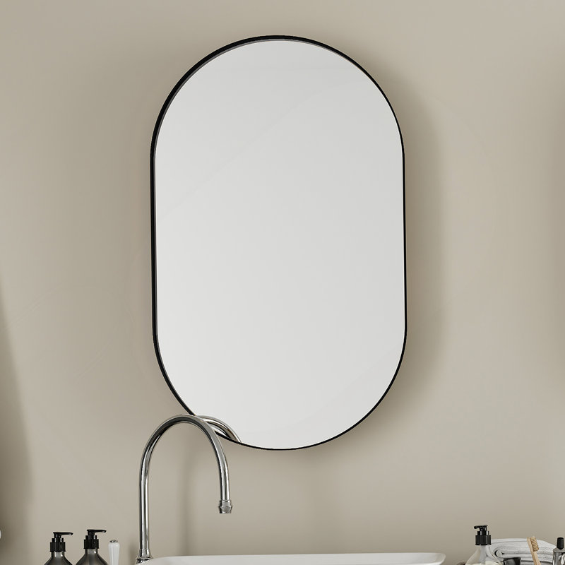 Armoire de rangement de salle de bain murale, armoire à pharmacie, armoire de salle de bain moderne avec miroir, Noir mat