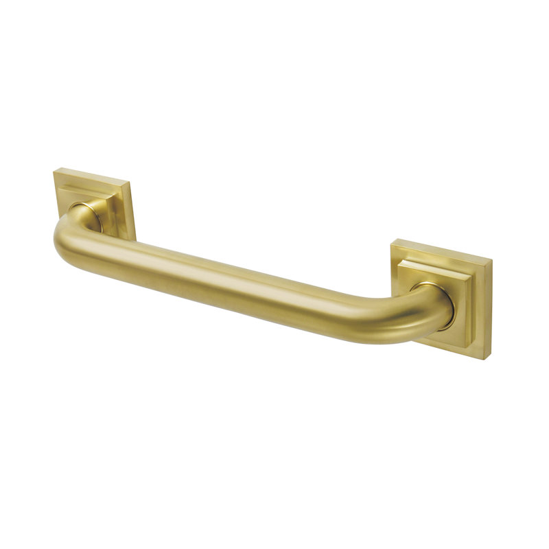 Kingston Brass Claremont 1-1/4 Inch O.D Grab Bar, 12" W, Satin Brass