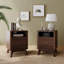 Table de chevet 18 po avec station de charge et plateau en faux marbre-571692446