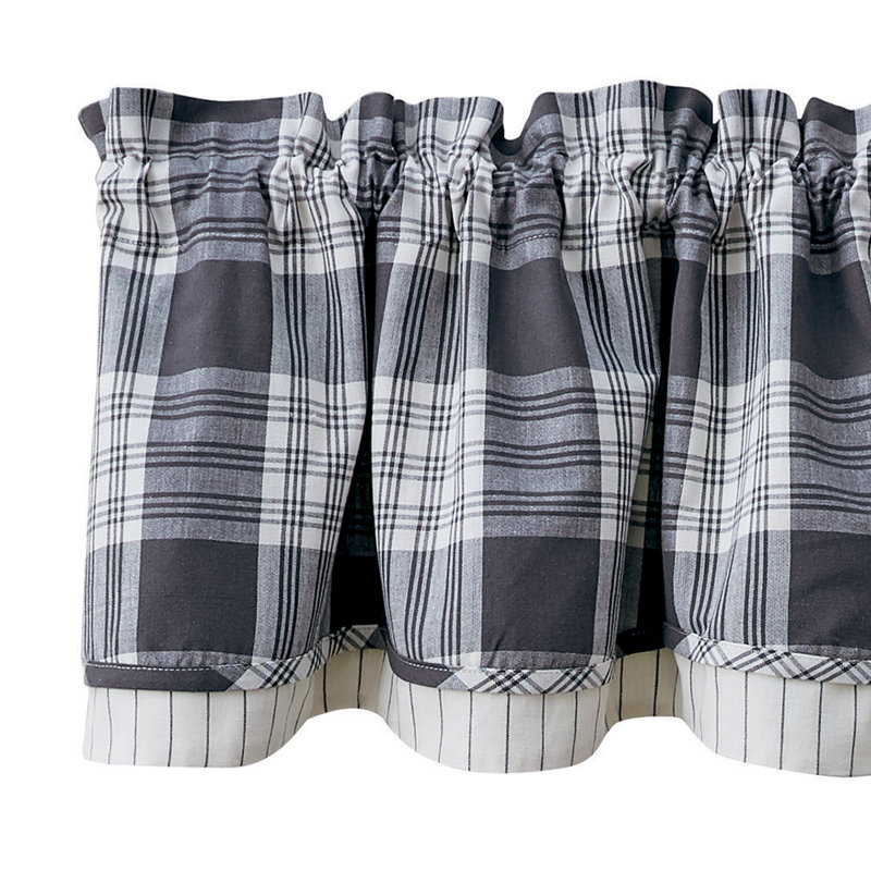  Slate Dylan Lined Layered Valance 16''L