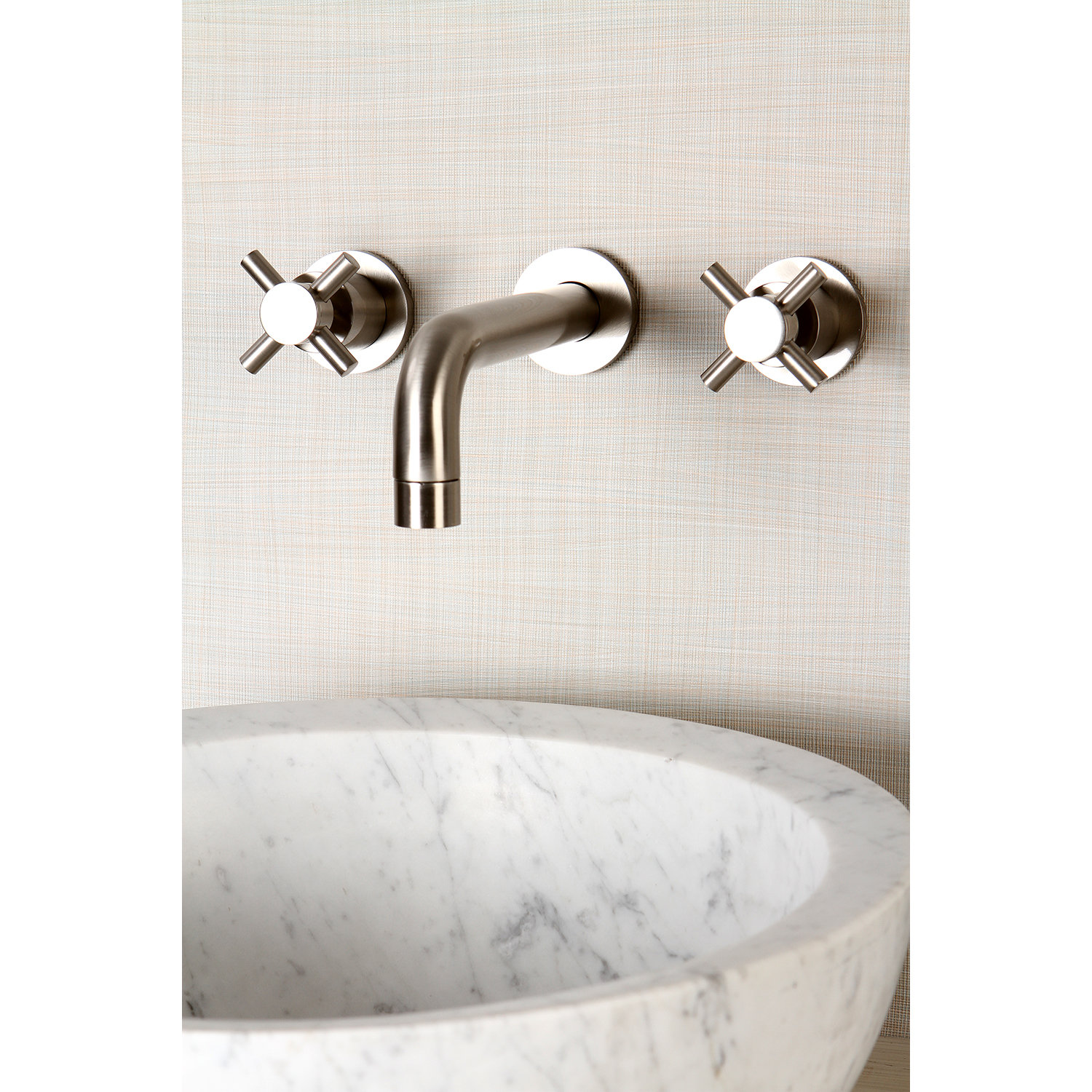 Concord Wall-Mounted Bathroom Faucet, Brushed Nickel