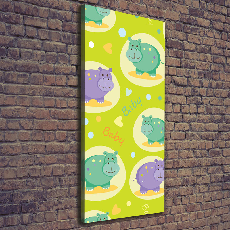 Hippos - Wrapped Canvas Print