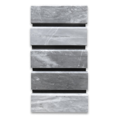 Bardiglio 4" x 12" Marble Grid Mosaic Wall & Floor Tile