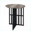 Table basse en chêne antique peu encombrant avec double piédestal noir, stable et amp; Élégant pour le salon