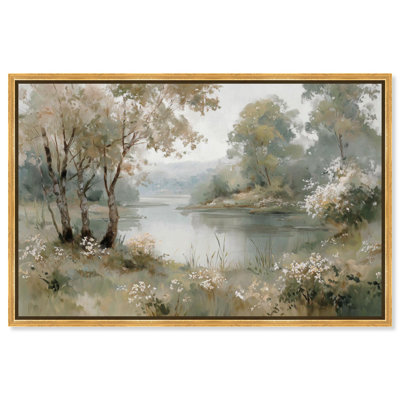 "Ethereal Lakeside I", impression sur toile par Art Remedy, cadre doré, 15 x 10
