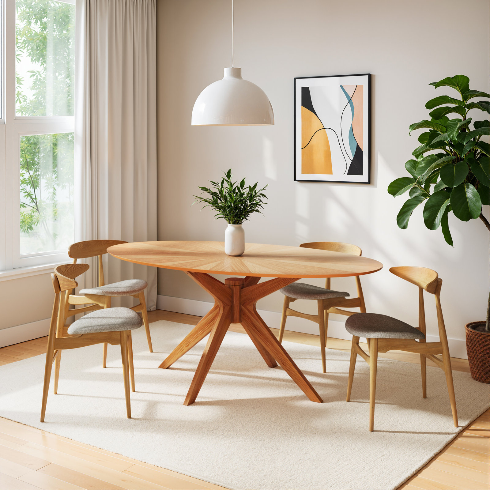 Fenway 70.5'' Oval Dining Table, Natural Top/Natural Base