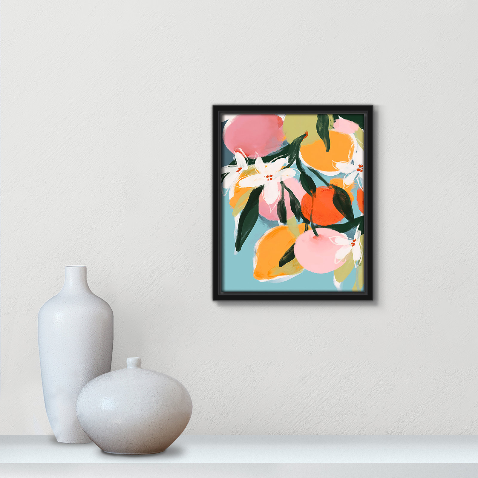Fruity Summer I Print by Treechild, 11.5" H x 9.5" W, Black Floater