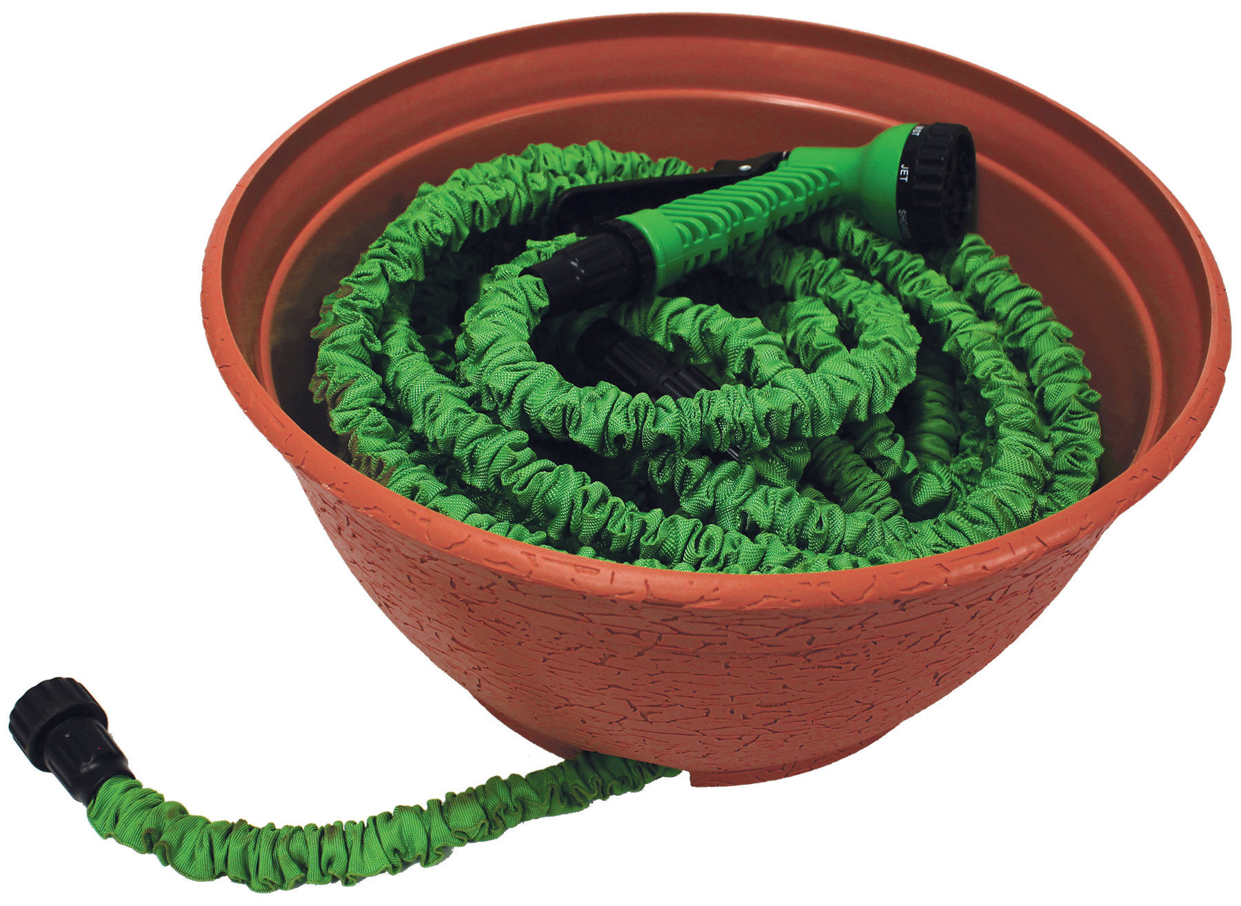 EMSCO Group Expandable Hose Hider, Hose Storage Pot, Rustic Terracotta ...