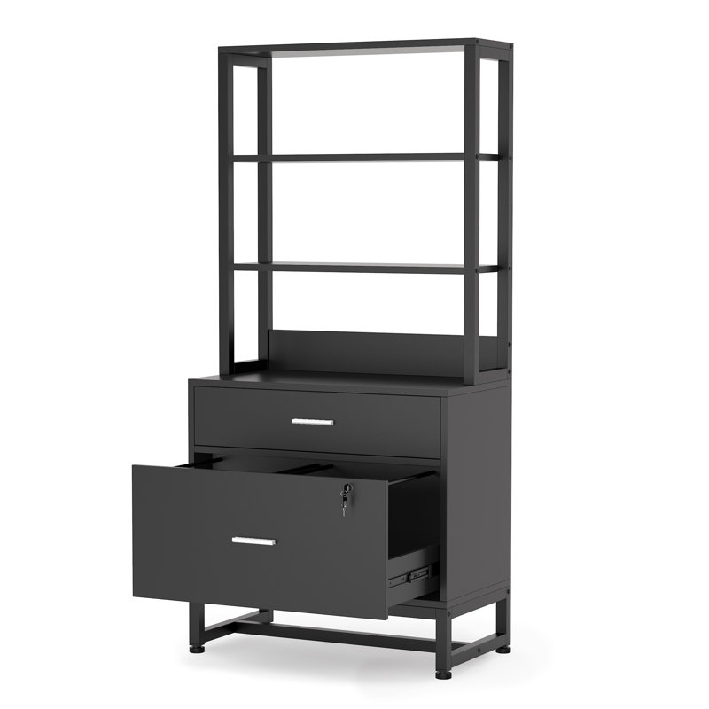 Grigorii 29.52'' Wide 2 -Drawer File Cabinet, Black