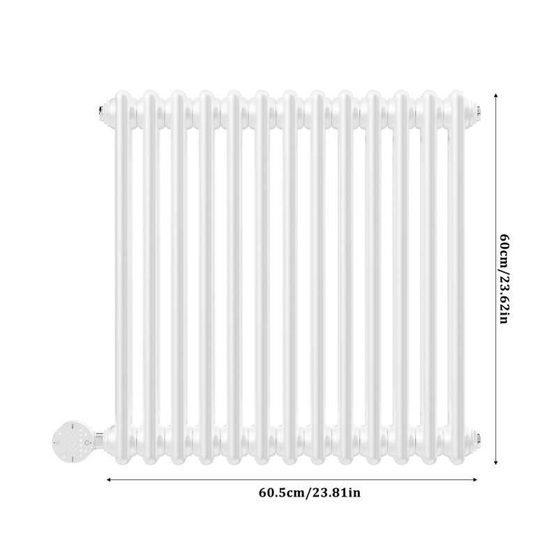 Vertical Standard Radiator, White, 60cm H x 60.5cm W x 12.8cm D