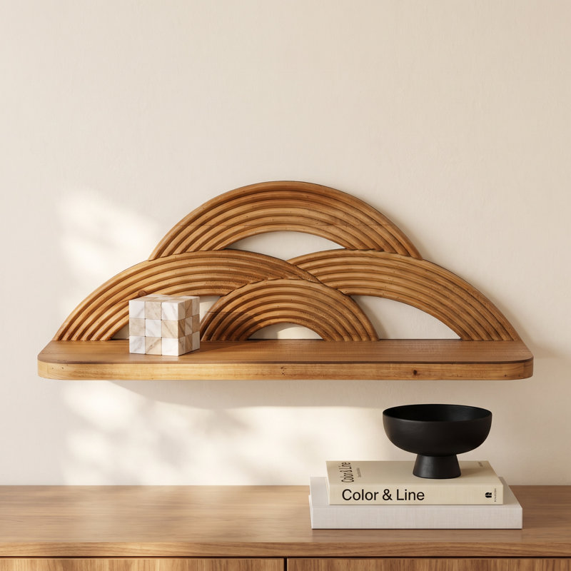 MDF and Wood Wall Shelf with Arches