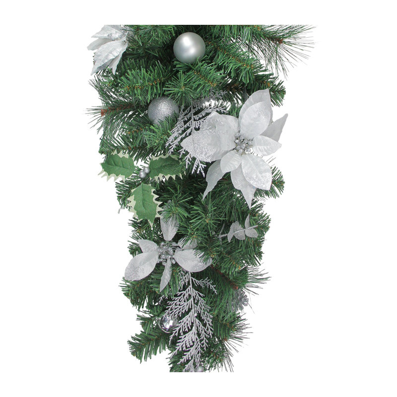 Ornement de Noël 32 po Poinsettia, Argent