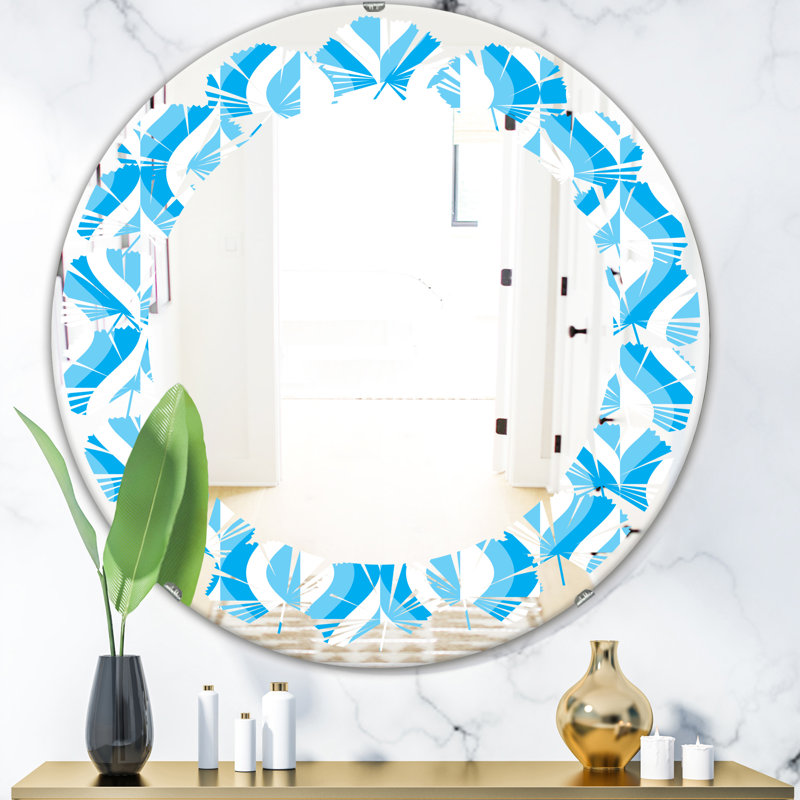 Miroir mural moderne sans cadre vi "leaves pattern abstract design vi", H 23,6 po x l 23,6 po