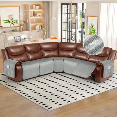 Waterproof Velet Extra Large 5-Pieces Sectional Recliner Couch Covers Sofa Covers For Reclining L Shape Sofa