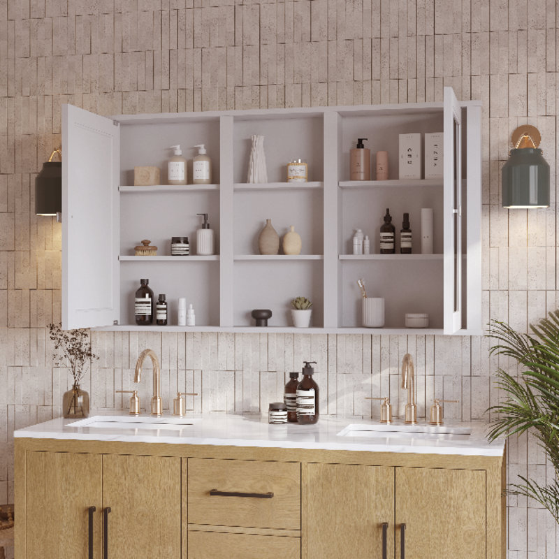 Charlotte 54" W Medicine Cabinet In White, 54"