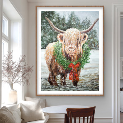 Highland Christmas Cow - Rustic
