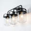 Dimmable Matte Black Armed Sconce With Clear Glass Shade (Bulb Not Included)-594100656-594100670
