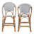 Billingslee Bali & Pari Genica Classic French Two-Tone Weaving And Natural Rattan 2-Piece Counter Stool Set-974002968