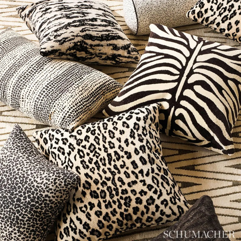 Leopard Linen Print Fabric, Sesame