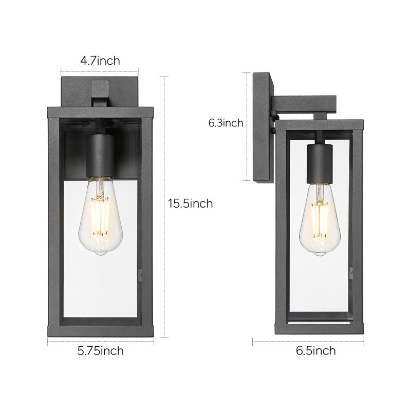 Outdoor Wall Sconce,Exterior Wall Lighting Fixture,Front Door Wall Mount Lighting, Exterior Waterproof Wall Lantern For Garage,Patio (Black,2 Pack)