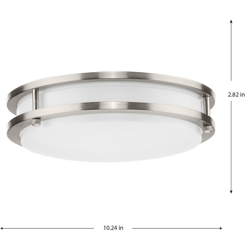 Plafonnier encastré 5 lumières, Nickel brossé, H 2,82 po x l 10,24 po x P 10,24 po