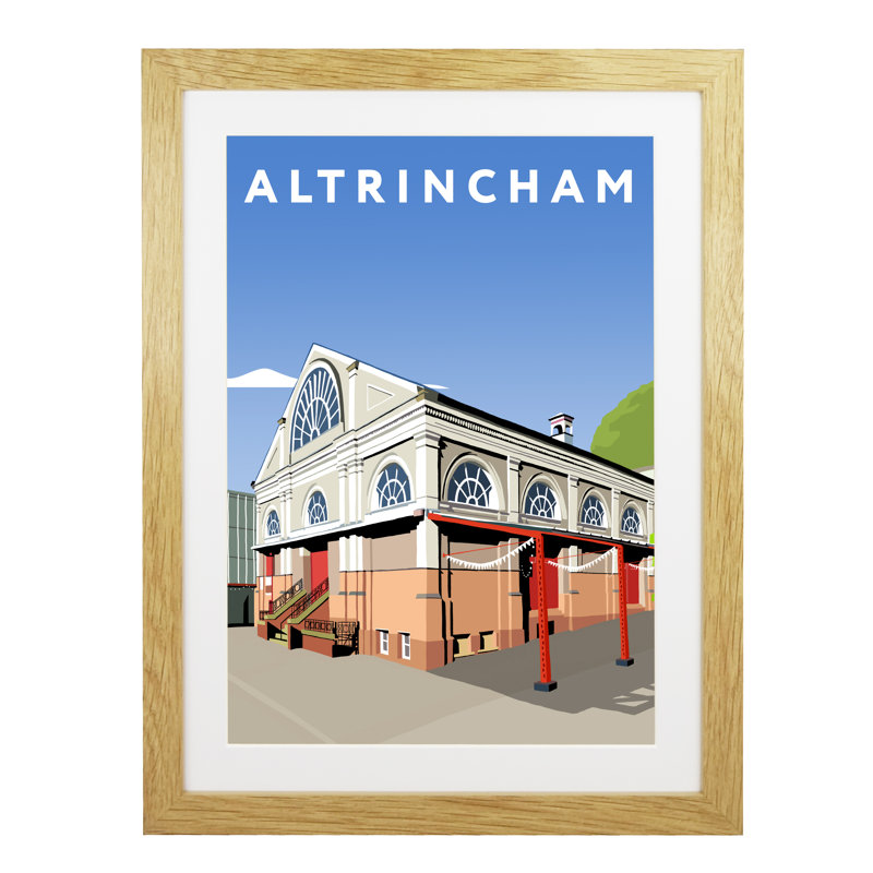 Altrincham by Richard O'Neil - Print, Oak Wood Frame, 43.5 cm H x 33.5 cm W x 2.2 cm D