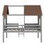 Lit mezzanine simple en bois avec deux fenêtres latérales - Améliore la tranquillité et la sécurité de la chambre (le gris rend les chambres plus amusantes