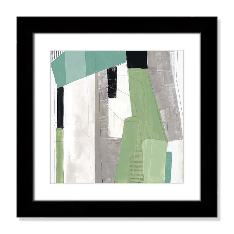 Evergreen Essence I par Tom Reeves, H 18,5 po x l 18,5 po x P 1,25 po, Cadre cube noir