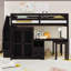 Lit mezzanine en bois avec bureau d'étude intégré, armoire, tiroirs et table mobile-1115613860-1115613858