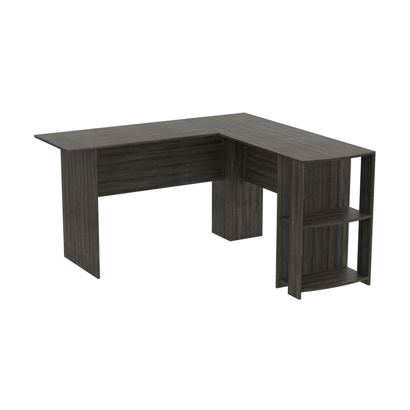 Betancur L-Shaped Writing Desk, Dark Gray
