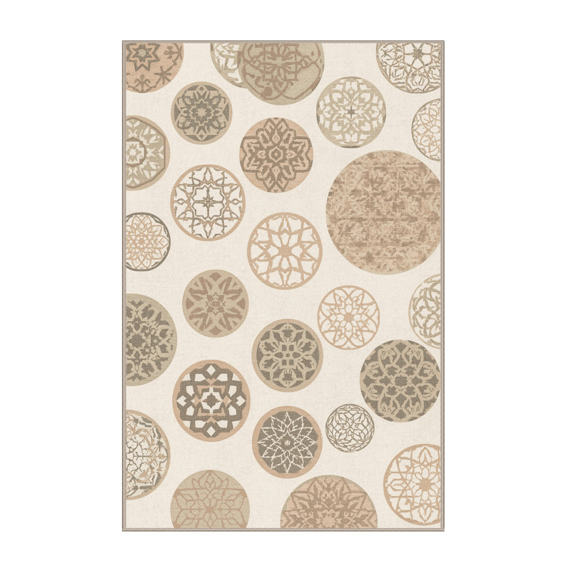 Machine Washable Bensonhurst Casual Moroccan Rug in Beige – Beige Binding, 6x9