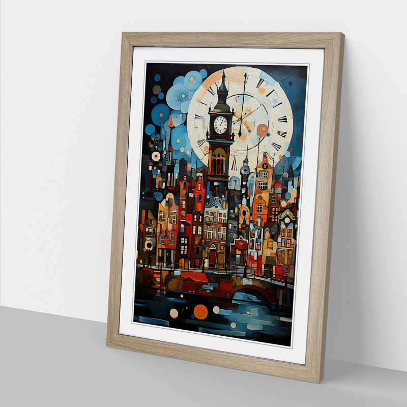 Amsterdam Dadaism - Framed Print, 64cm H x 46cm W x 2cm D, Oak