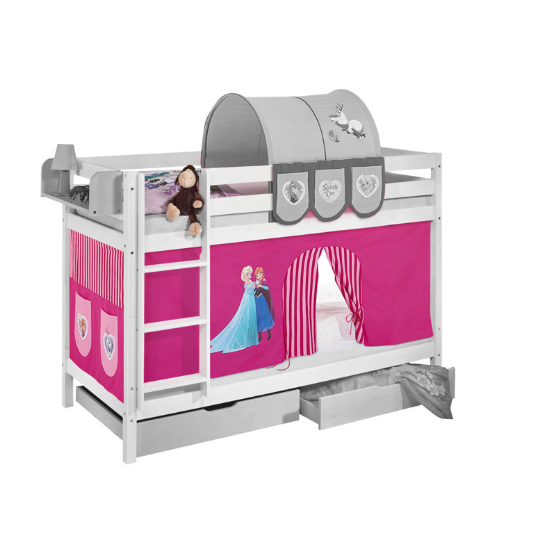 Disney's Frozen Bunk Bed Themed Beds with Built-in Ladder Included, Single (3'), Pink